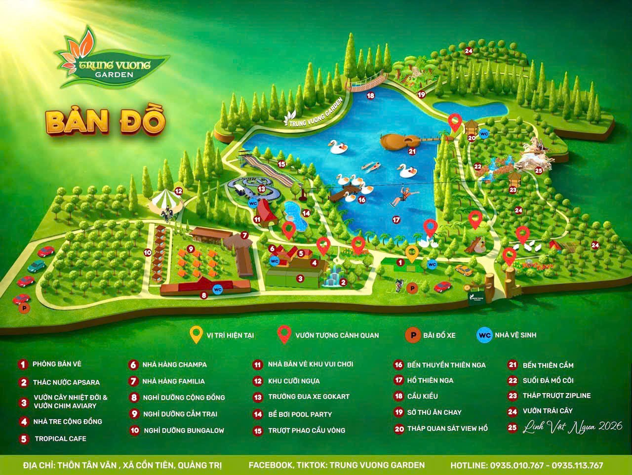 Bản đồ toàn khu sinh thái Trung Vương Garden